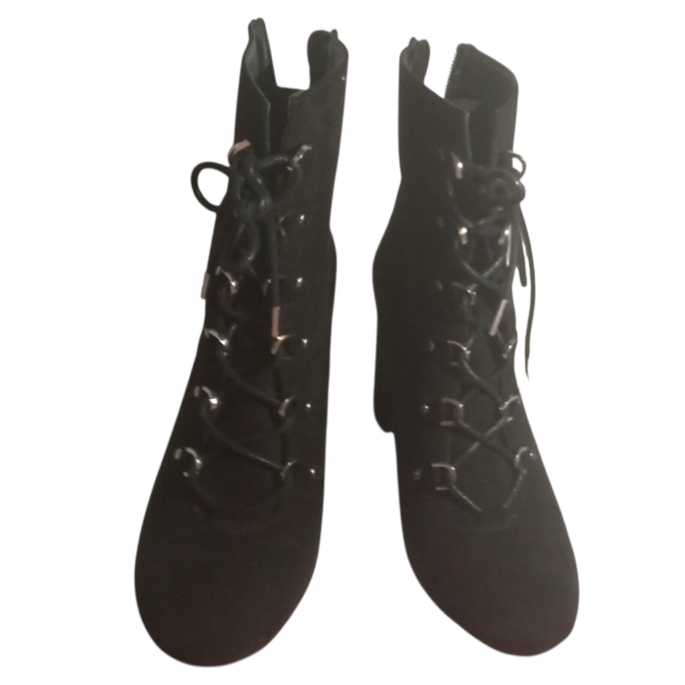 14th & Union Black Lace-Up Ankle Boots